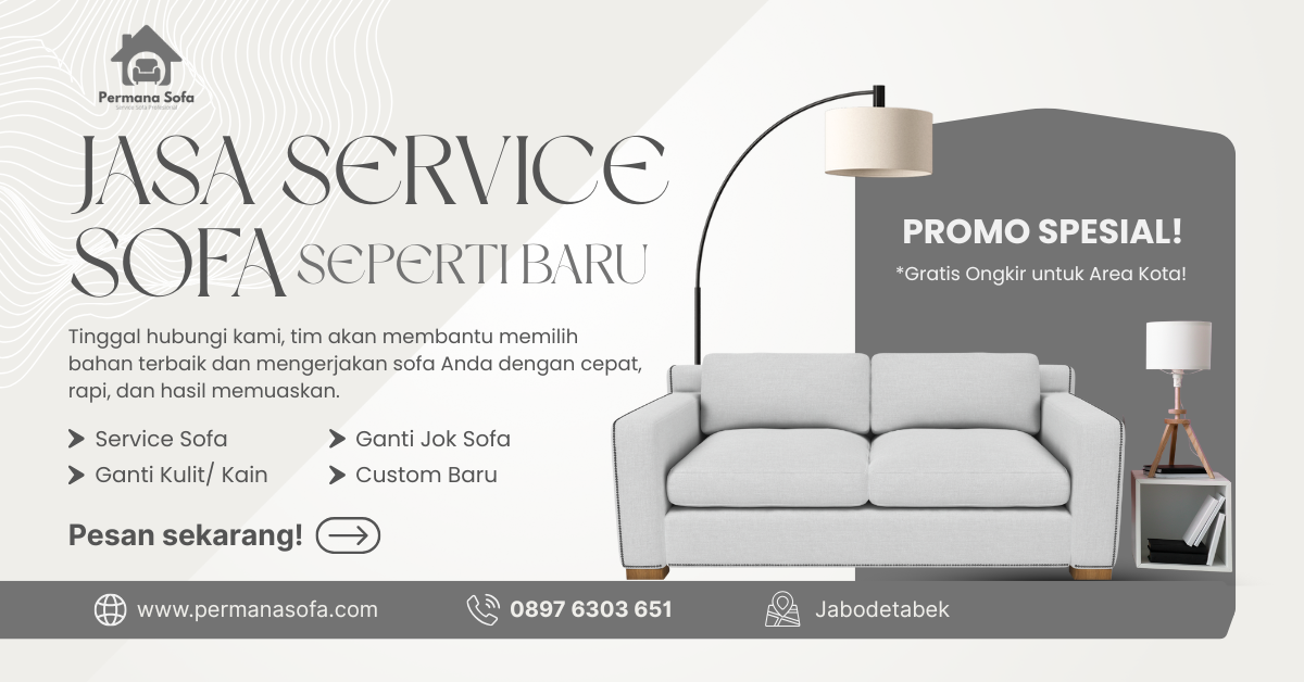 Biru dan Krem Modern Interior Sofa Iklan Facebook